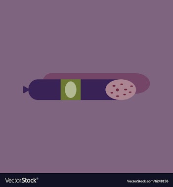 Flat with shadow Icon sausage on bright background vector image