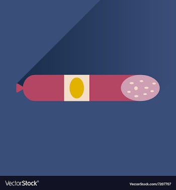 Flat with shadow Icon sausage on bright background vector image