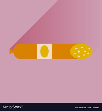 Flat with shadow Icon sausage on bright background vector image