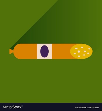 Flat with shadow Icon sausage on bright background vector image