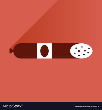 Flat with shadow Icon sausage on bright background vector image