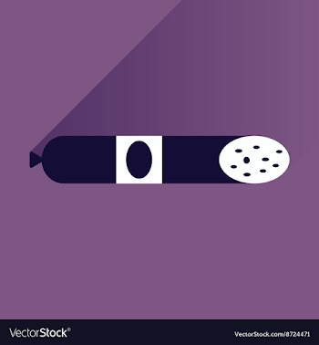 Flat with shadow Icon sausage on bright background vector image
