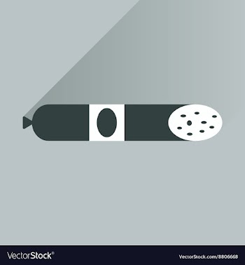 Flat with shadow Icon sausage on bright background vector image