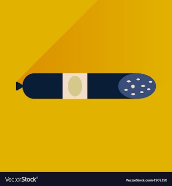Flat with shadow Icon sausage on bright background vector image