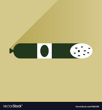 Flat with shadow Icon sausage on bright background vector image