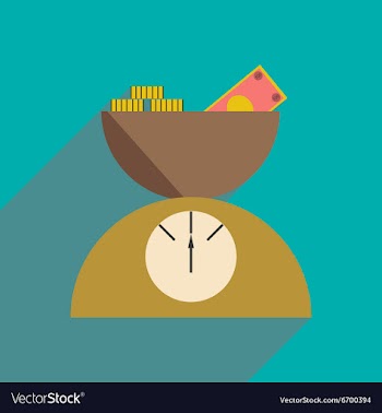 Flat with shadow icon Scale full of money vector image