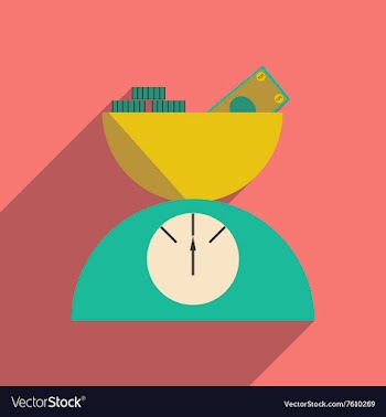 Flat with shadow icon Scale full of money vector image