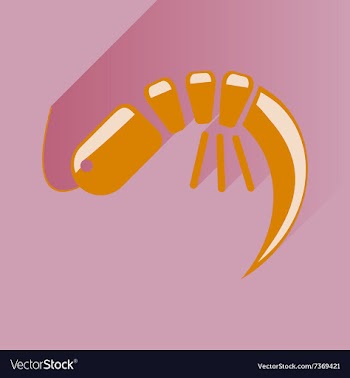 Flat with shadow Icon shrimp on stylish background vector image