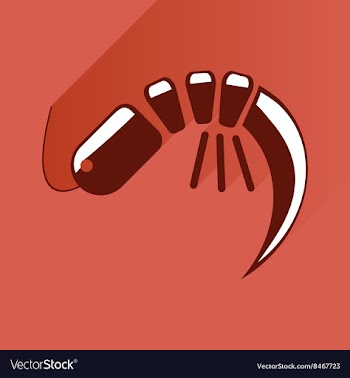 Flat with shadow Icon shrimp on stylish background vector image