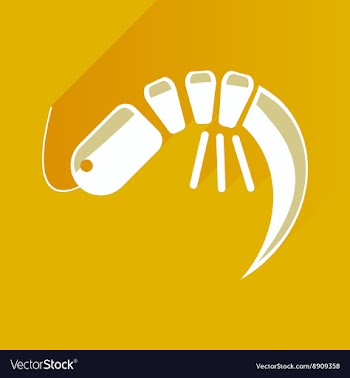 Flat with shadow Icon shrimp on stylish background vector image