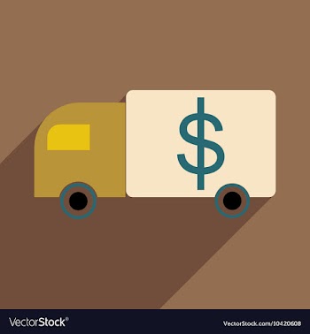 Flat with shadow icon Special Vehicles dollar vector image
