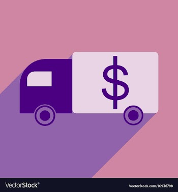 Flat with shadow icon Special Vehicles dollar vector image
