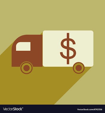 Flat with shadow icon Special Vehicles dollar vector image