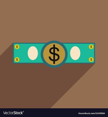 Flat with shadow icon Stylish dollar bill vector image
