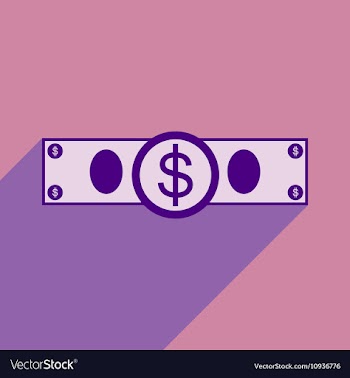 Flat with shadow icon Stylish dollar bill vector image
