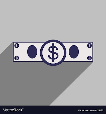 Flat with shadow icon Stylish dollar bill vector image