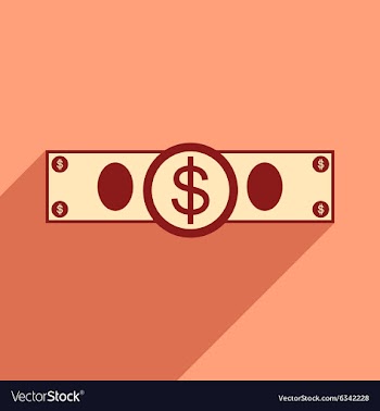 Flat with shadow icon Stylish dollar bill vector image