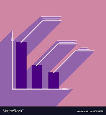 Flat with shadow icon Stylish economic schedule vector image
