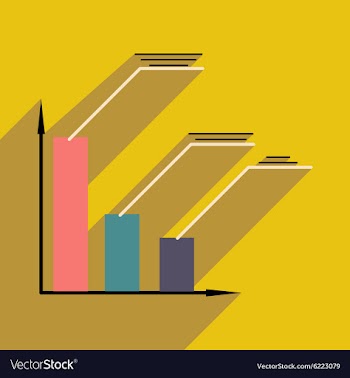 Flat with shadow icon Stylish economic schedule vector image