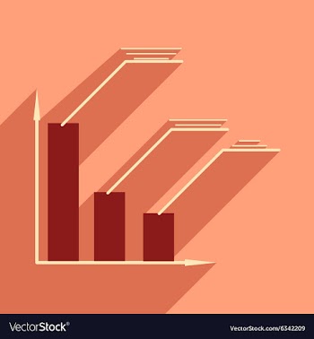Flat with shadow icon Stylish economic schedule vector image