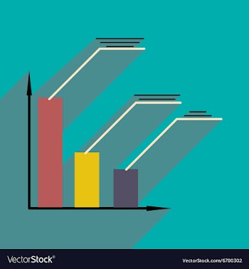 Flat with shadow icon Stylish economic schedule vector image