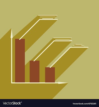 Flat with shadow icon Stylish economic schedule vector image