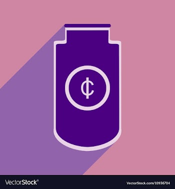 Flat with shadow icon stylish purse for coins vector image