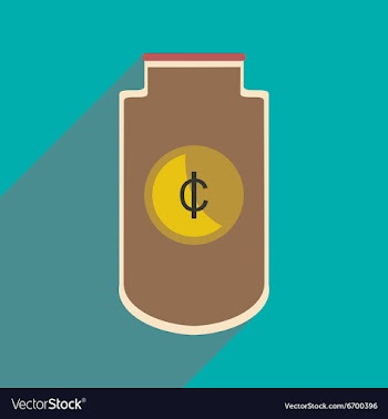 Flat with shadow icon stylish purse for coins vector image