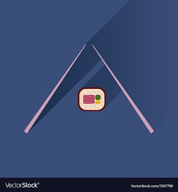 Flat with shadow Icon sushi and chopsticks vector image