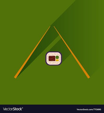 Flat with shadow Icon sushi and chopsticks vector image