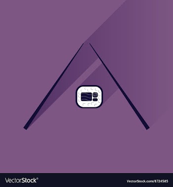 Flat with shadow Icon sushi and chopsticks vector image