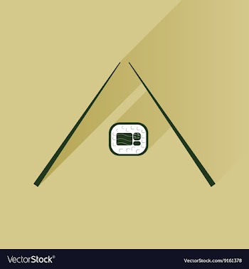 Flat with shadow Icon sushi and chopsticks vector image