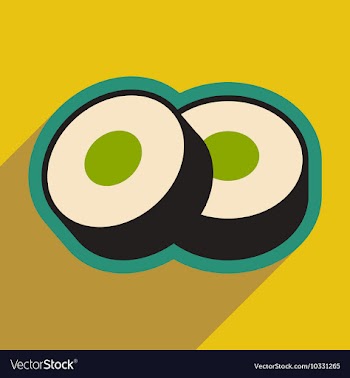 Flat with shadow icon Sushi rolls stylish vector image