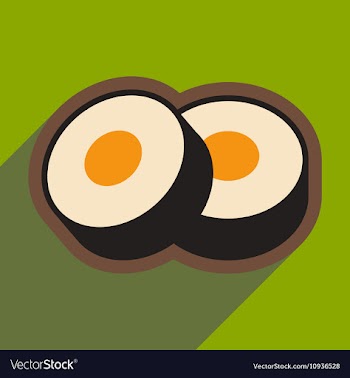 Flat with shadow icon Sushi rolls stylish vector image