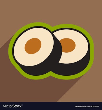 Flat with shadow icon Sushi rolls stylish vector image