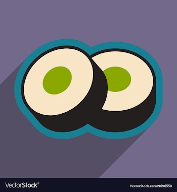 Flat with shadow icon Sushi rolls stylish vector image