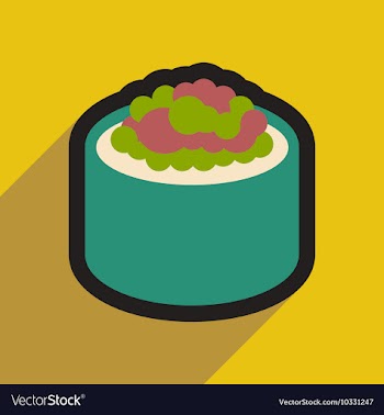 Flat with shadow icon sushi with caviar vector image