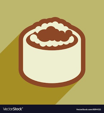 Flat with shadow icon sushi with caviar vector image