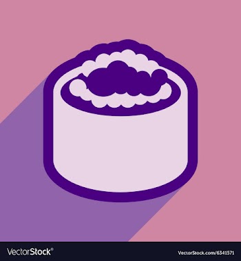 Flat with shadow icon sushi with caviar vector image