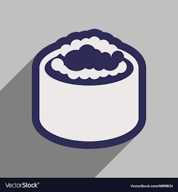 Flat with shadow icon sushi with caviar vector image