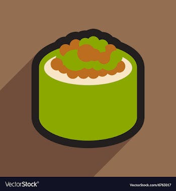 Flat with shadow icon sushi with caviar vector image