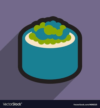 Flat with shadow icon sushi with caviar vector image