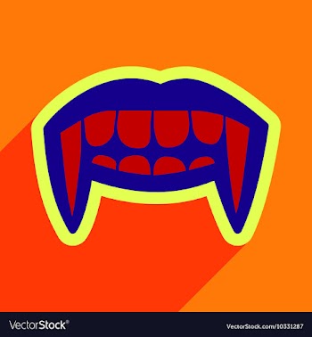 Flat with shadow Icon vampire teeth a bright vector image