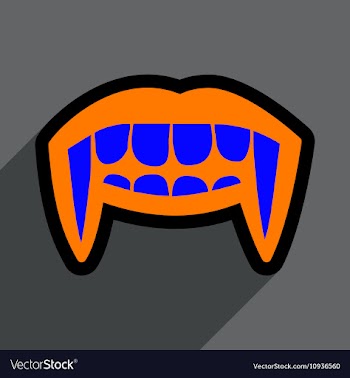 Flat with shadow Icon vampire teeth a bright vector image