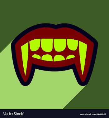 Flat with shadow Icon vampire teeth a bright vector image