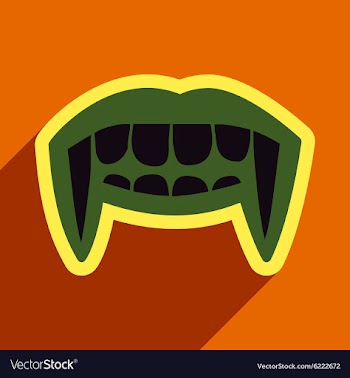 Flat with shadow Icon vampire teeth a bright vector image
