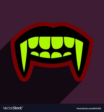 Flat with shadow Icon vampire teeth a bright vector image