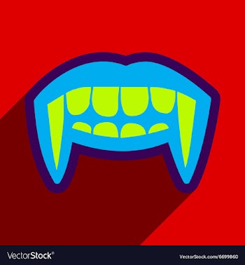 Flat with shadow Icon vampire teeth a bright vector image