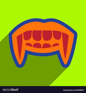 Flat with shadow Icon vampire teeth a bright vector image