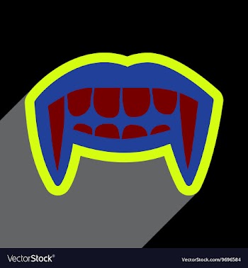 Flat with shadow Icon vampire teeth a bright vector image